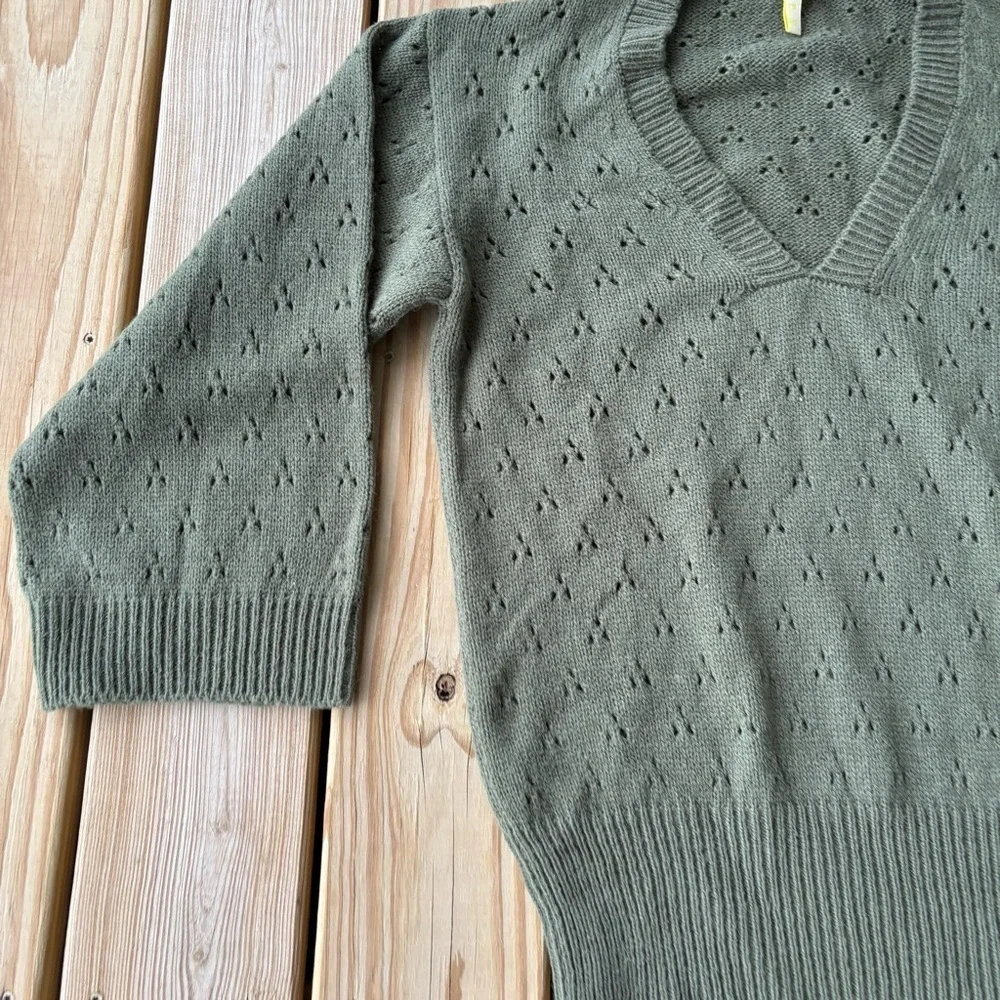 ** Iro Green V-Neck knit Oversized Sweater Tunic Medium